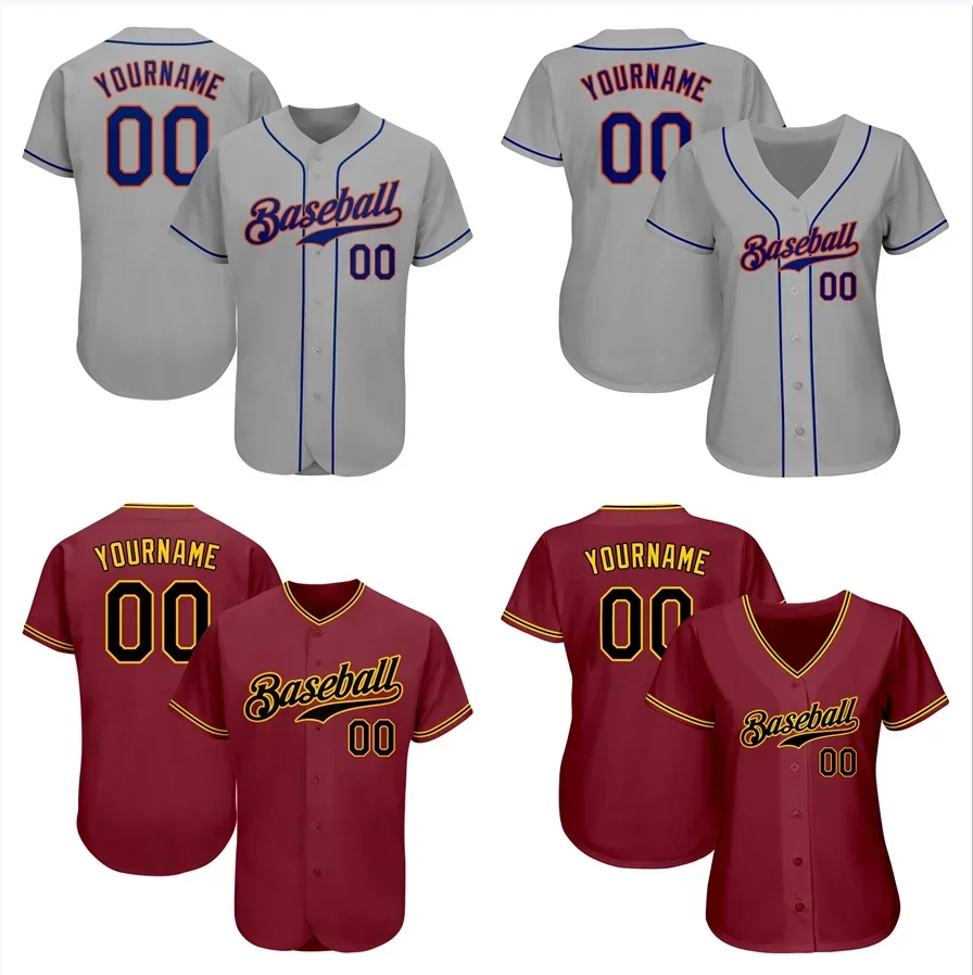 Camiseta de béisbol personalizada para parejas, camiseta de béisbol transpirable de secado rápido, camiseta de entrenamiento de juegos de Softbol para hombres y mujeres, blusa de béisbol