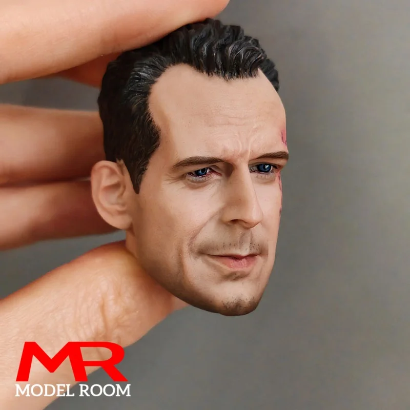 1/6ブルースウィリスカービング負傷ver。男性の頭の彫刻,12インチ,アクションフィギュア