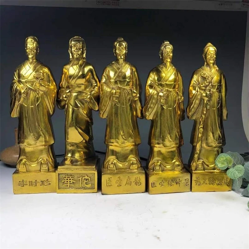 Brass ornaments: Bronze Bian Que, Sun Simiao, Hua Tuo, Li Shizhen, Zhang Zhongjing - decorative crafts for pharmacies
