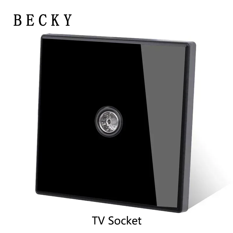 Black Tempered Glass Wall Switch Panel Led European 16a Socket Retro Toggle Light Switch Eu Uk Standard 2usb Socket 1Gang-4gang image 3