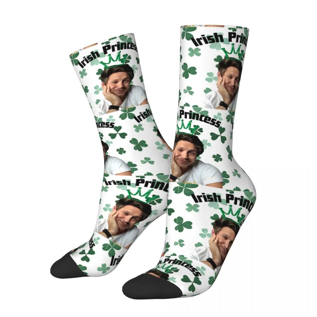 Niall Horan Irish Princess Fans Merchandise Crew Socks Cozy Sport Long Stockings Cotton for Women\'s Best Gift Idea