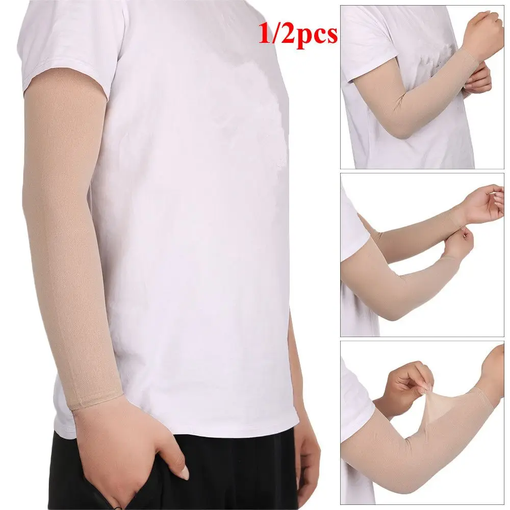 

1/2 Pcs Unisex Arm Warmer Cycling Sports Long Sleeves Compression Sleeves Forearm Concealer Cover Up