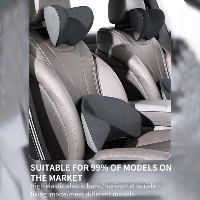 

Car Headrest Pillow Lumbar Travel Rest Neck Pillow Memory Foam Pillows Neck Rest Seat Headrest Cushion Car Interior Accessories