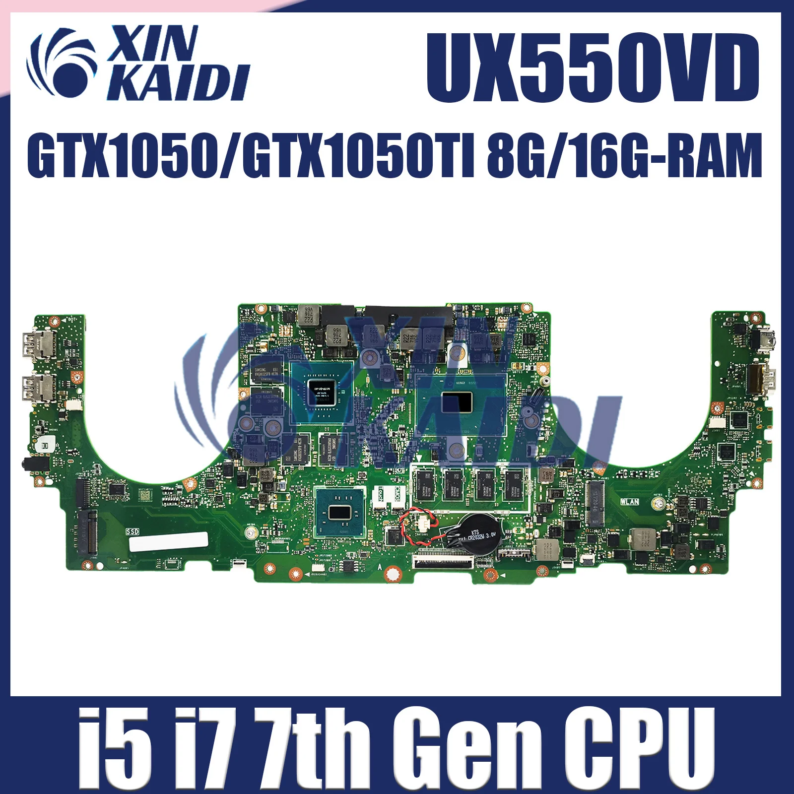 

UX550 Mainboard For ASUS ZenBook UX550V UX550VD UX550VE Laptop Motherboard I5-7300H I7-7700HQ CPU GTX1050 GTX1050TI 4G 8G 16G