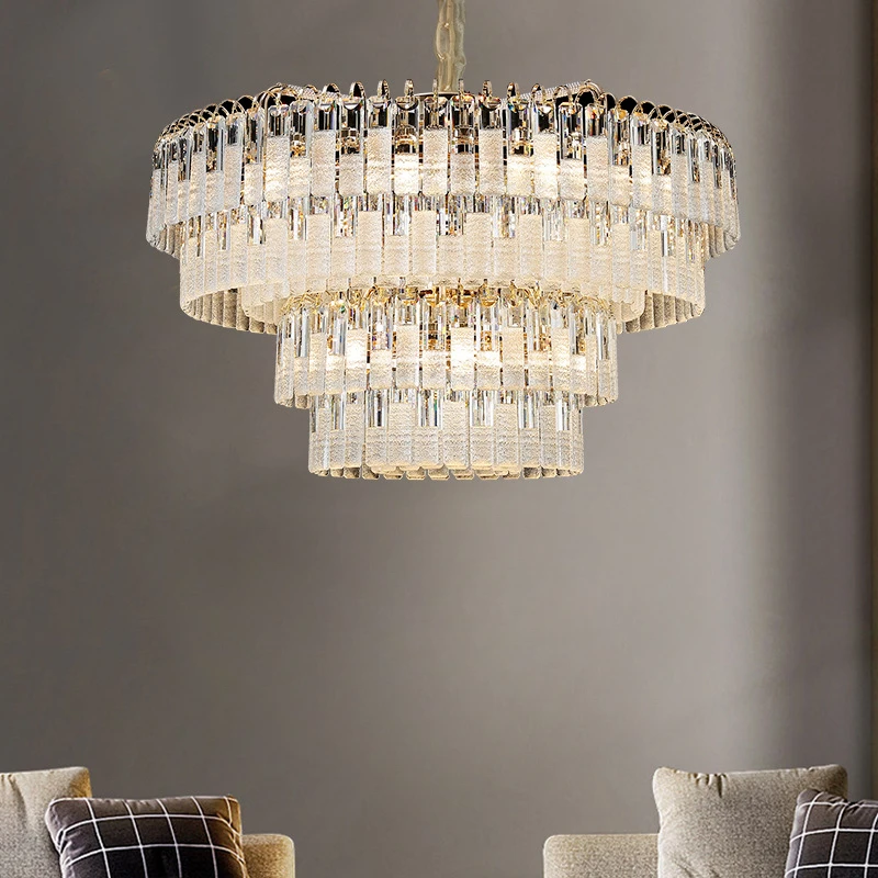 

Crystal chandelier Nordic light luxury living room main light atmospheric duplex floor light modern minimalist bedroom dining