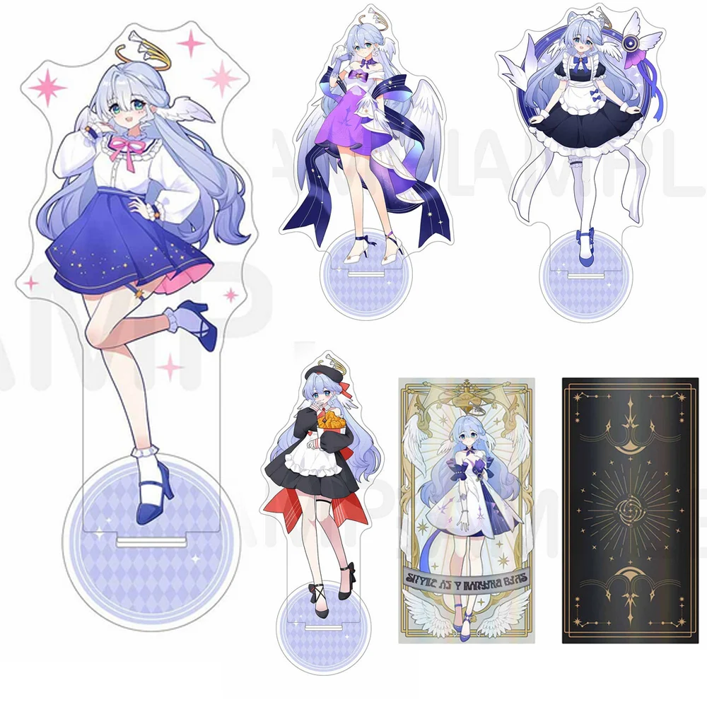 Game H-onkai Star Rail Robin Firefly Themes Accessories Acrylic Stand Cartoon Maid Princess Laser Tarot Card Brick Fans Collect