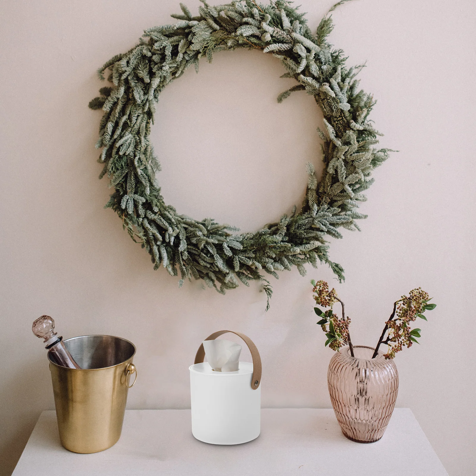 

1pc Round Tissue Box Premium Plastic Non-Slip Desktop Holder For Home Decor Bathroom Bedroom Room Simple Creative Tissue