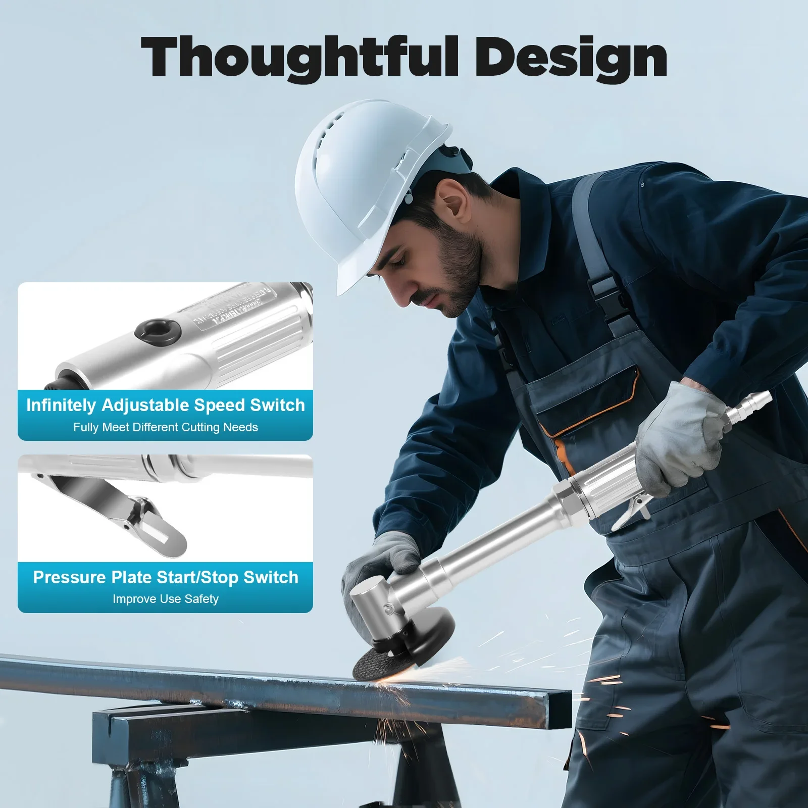 Long-handled Angle Grinder Pneumatic Cutter Machine Tool Polishing Grinder Loader