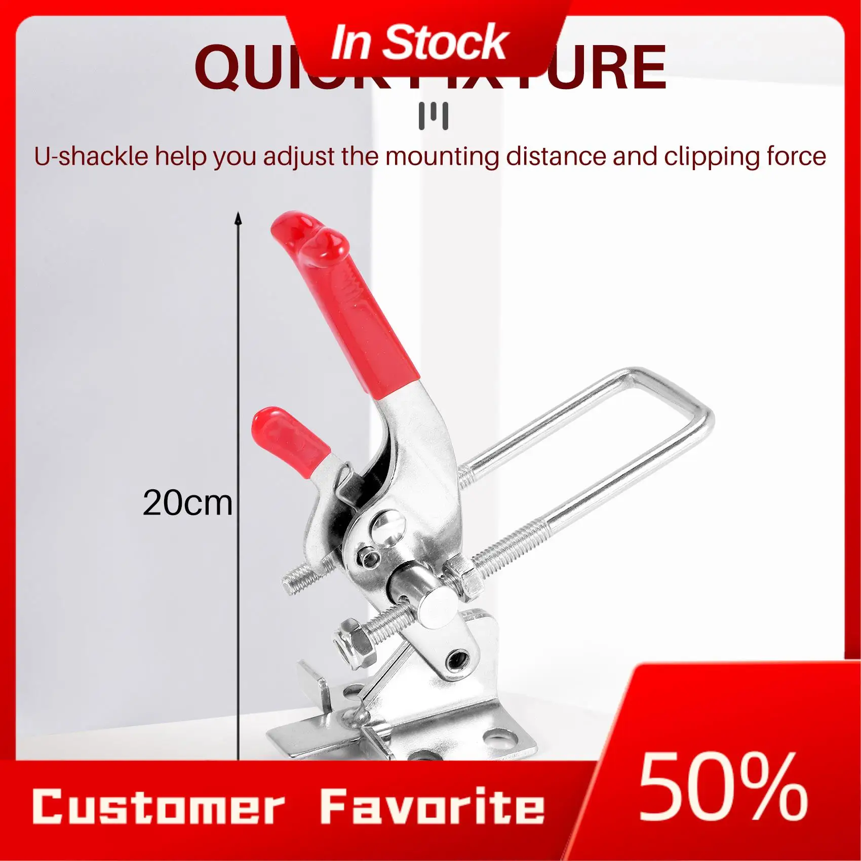 

AT03 Top 2-Pack 2000Lbs Capacity Heavy Duty Adjustable Latch U Bolt Self-Lock Toggle Clamp