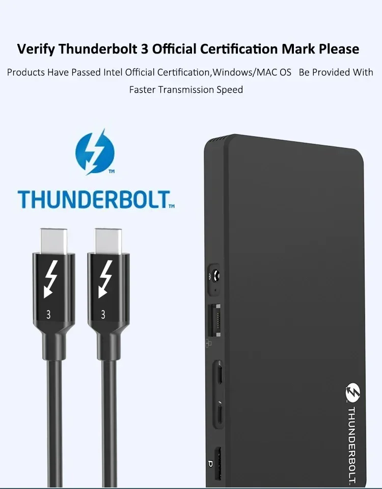 2025 10 in 1 Multiport Aluminium Thunderbolt3 Docking USB4.0 Hub Station+PCIe NVME M.2 SSD Case thunderbolt  3 dock