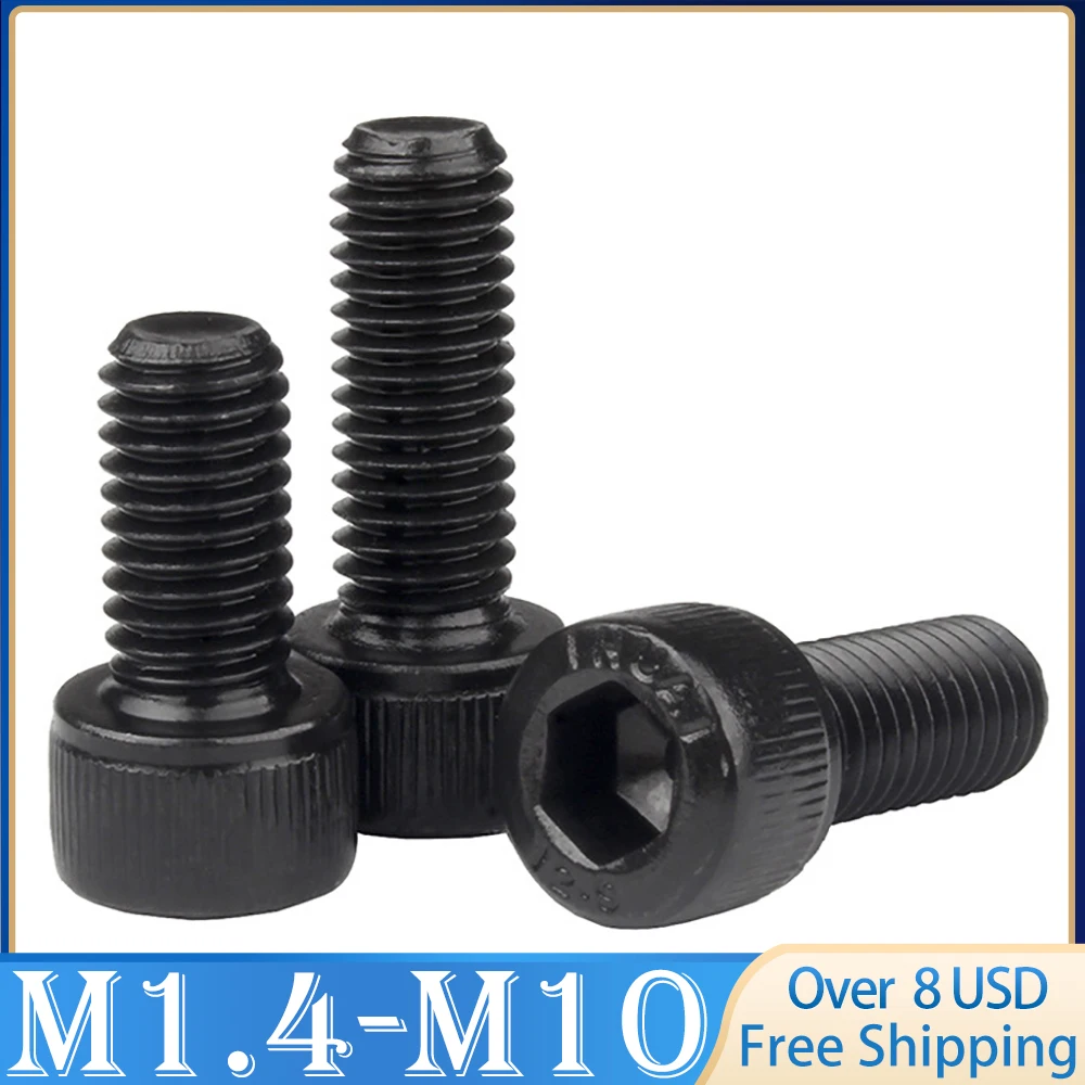 5-50PCS DIN912 Grade 12.9 allen socket head screw M1.6 M2 M2.5 M3 M4 M5 M6  M8 Hexagon Socket Head Cap Screws Hex Socket Screw