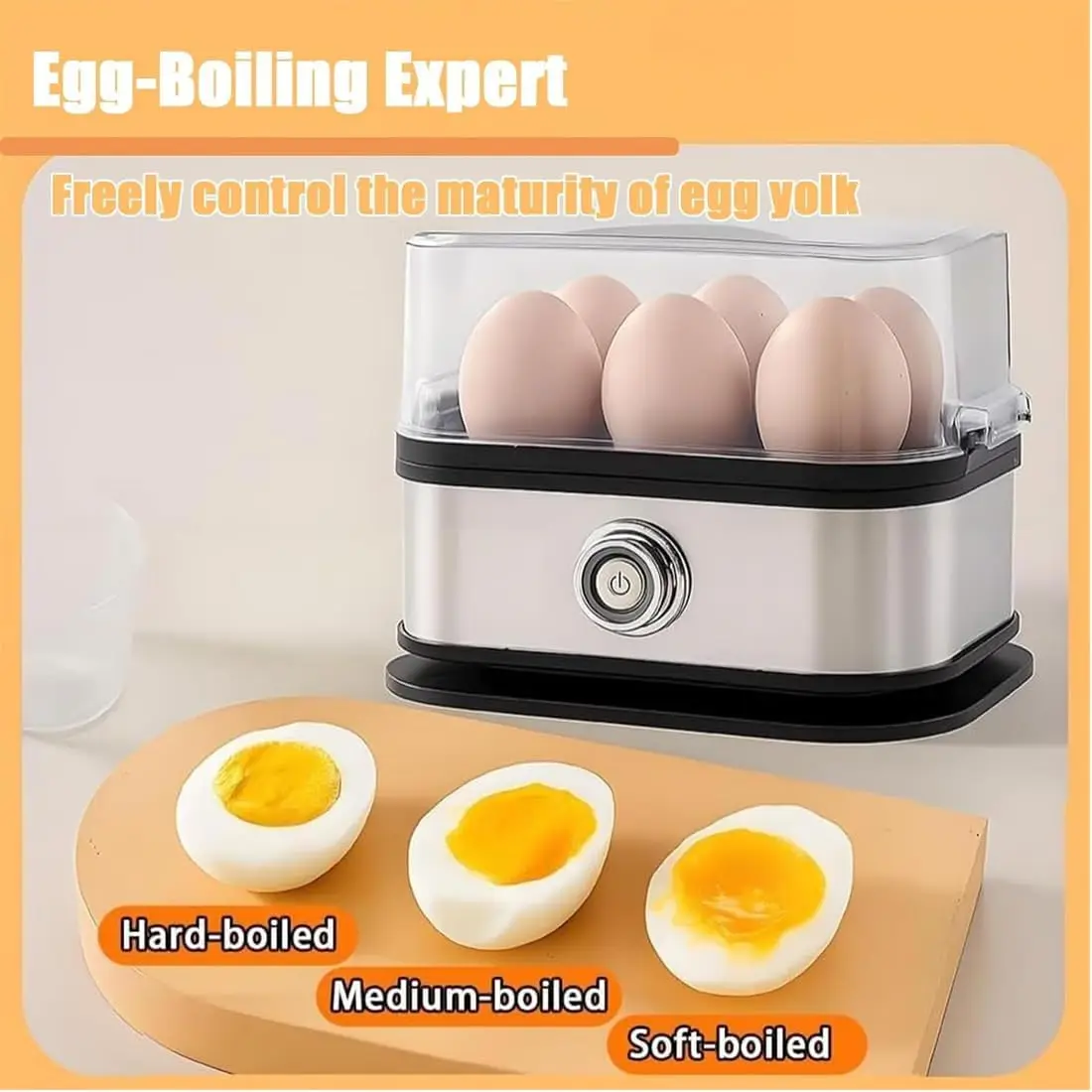 Compact Egg Steamer Pot with Clear Lid, 6 Egg Capacity Stainless Steel Kitchen Cooker for Everyday Breakfast Preparation