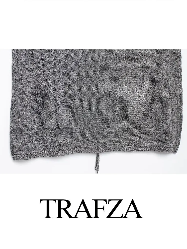 TRAFZA-Cardigan Moulant et Court pour Femme, Gilet Décontracté, Couleur Unie, Précieux, à la Mode, Nouvelle Collection Été 2024