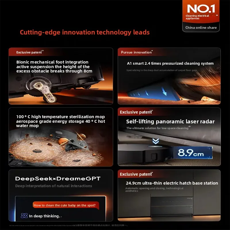 드림드 X50 울트라 강화 스위핑 로봇 자동 세척 베이스 스테이션