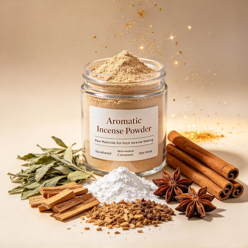 SPLYMCZEN Aromatic Incense Powder, Sandalwood Wormwood Cinnamon Star Anise Fragrance Powder for Handmade Stick Incense Making