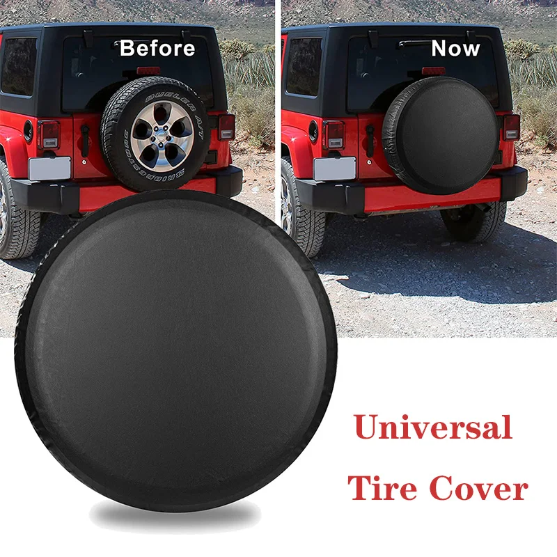 

Universal Car Spare Tire Cover For 13 14 15 16 17 INCH Black Heavy PVC Leather High Quality Auto Accessories Tire Cover