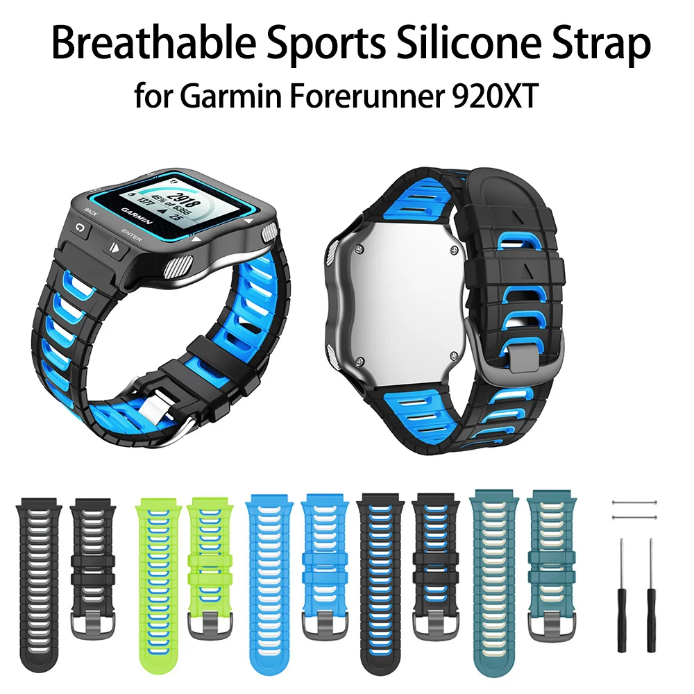 Bracelet de rechange pour Forerunner 920XT en Silicone, respirant, coloré, doux, Sport, Bracelet + outil