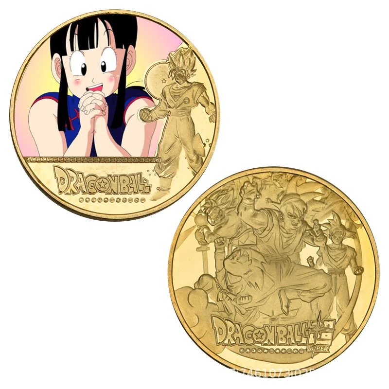 كارتون التنين الكرة الأحرف الذهب تذكارية عملة معدنية مستديرة بطاقة شارة سلسلة لعبة جمع عملة المشجعين الإبداعية هدية