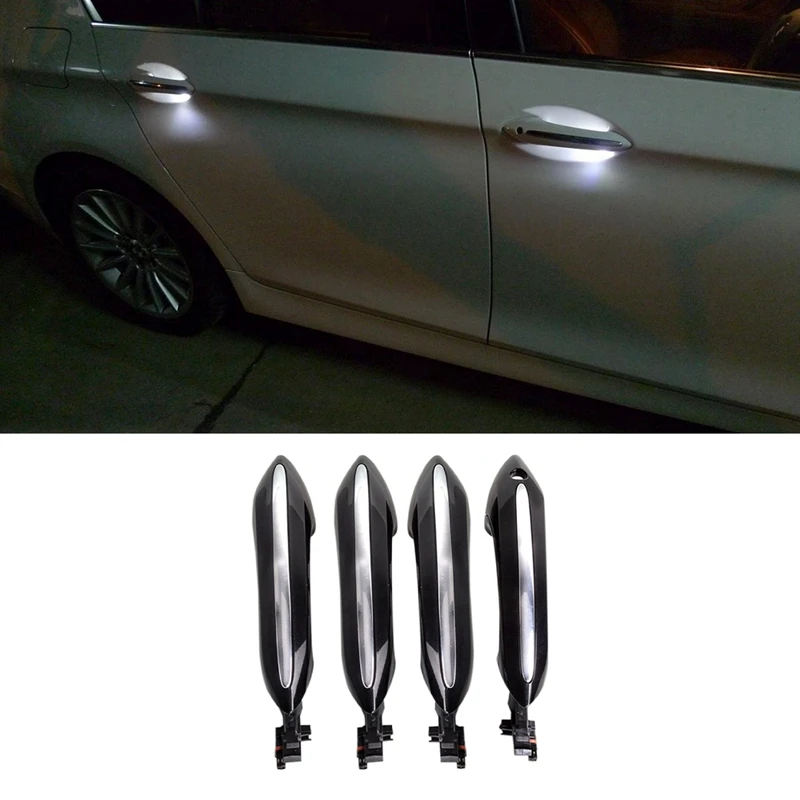 Outer Exterior Door Handle Set With White Ambient Light Replacement For-BMW 5 Series F10 F11 F18 2010-2017