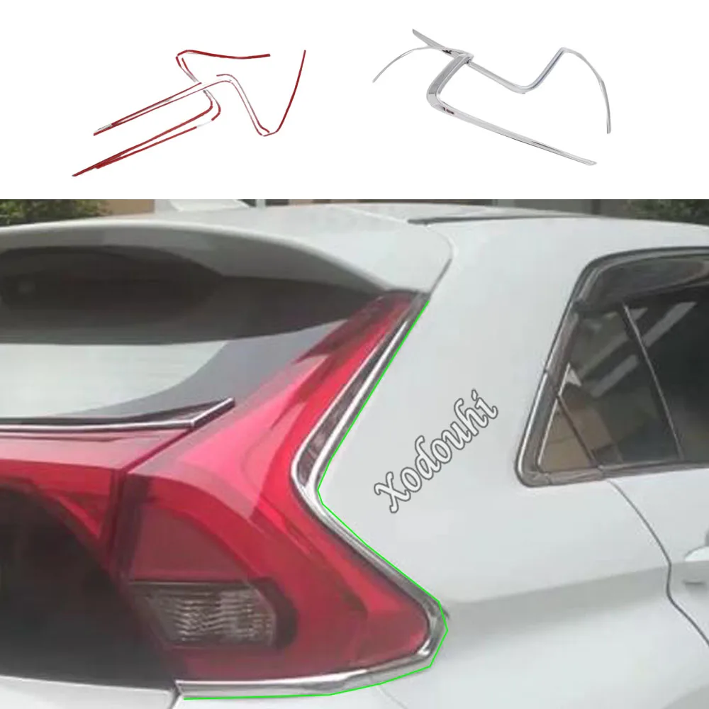 Car Styling Detector Cover Trim For Mitsubishi Eclipse Cross 2017 2018 2019 2020 2021 Back Tail Rear Light Lamp Frame Part 2pcs