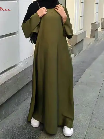 Mode Zijdeachtige Djellaba Moslim Jurk Dubai Volledige Lengte Flare Mouwen Zachte Abaya Dubai Turkije Moslim Islam Gewaad WY921