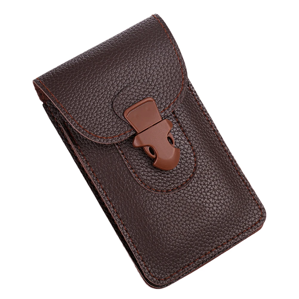 

Multifunctional Phone Pocket Lightweight PU Practical Pack Portable Fanny Storage Bag Daily Use Outdoor Activities Retro