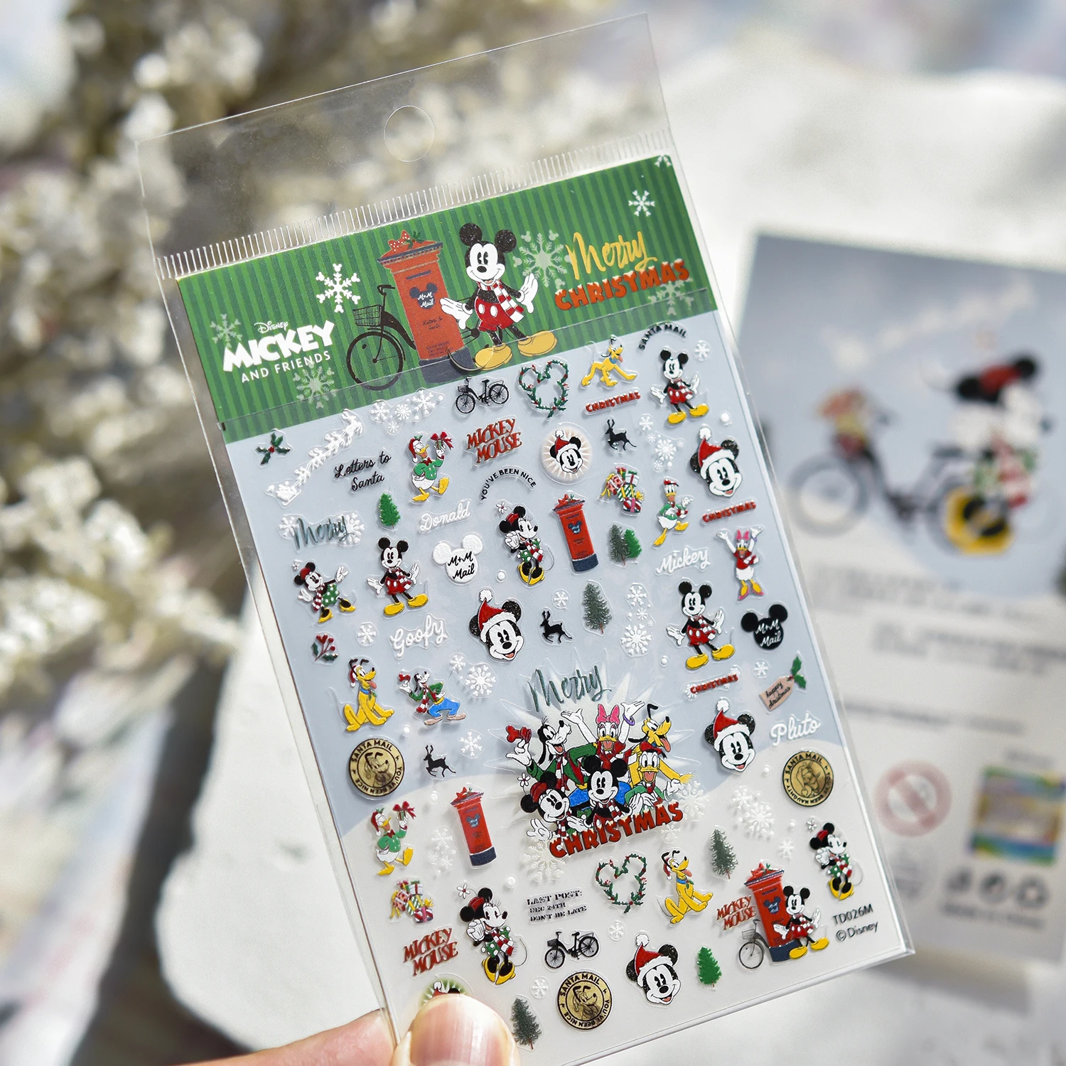 

Disney Christmas Style Nail Stickers Nail Art Accessories Cute Anime Mickey and Minnie Nail Stickers Christmas Decoration