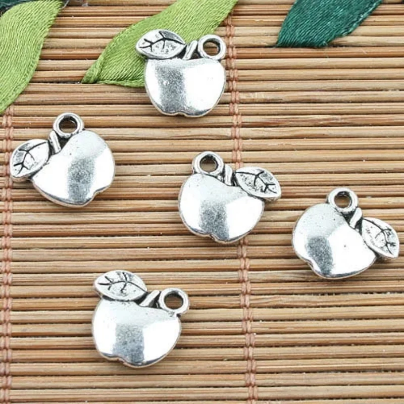 

12*11mm Tibetan Silver Color 2sided Apple Design Charms 30pcs EF0009 Charms for Jewelry Making