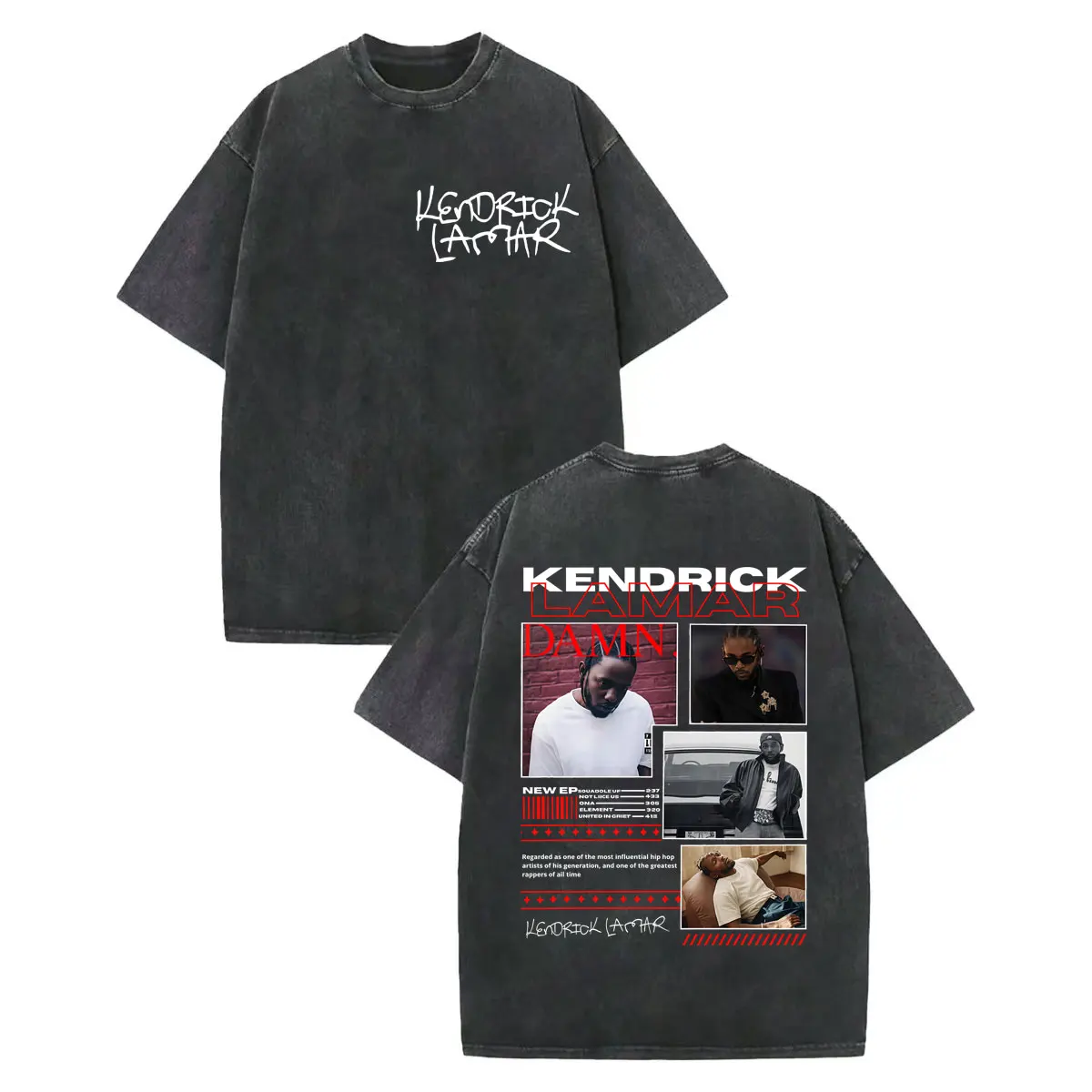

Vintage Washed Kendrick Lamar Album Merch T-shirt Fashion Hip Hop Short Sleeve T-shirts Men Women High Quality Cotton T Shirts