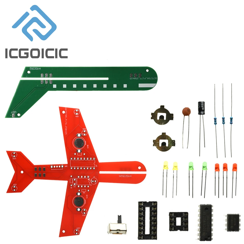 لتقوم بها بنفسك عدة إلكترونية طائرة صغيرة CD4017 تدفق مصباح لحام ممارسة مجموعة العلوم الإلكترونية وامض LED PCB #3