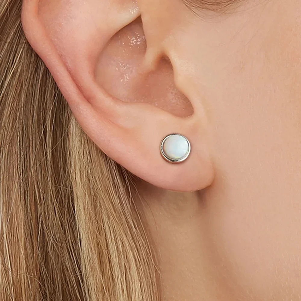 Trumium-pendientes de plata de ley 925 con ópalo de fuego para mujer, Piercing inusual de lujo, pendiente de boda, joyería fina