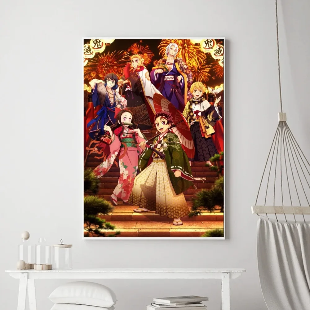 1pc Frameless Classic Anime Demon Slayer Poster Prints Poster Wall Painting Bedroom Living Room Wall Bar Restaurant Sticker Larg view 3