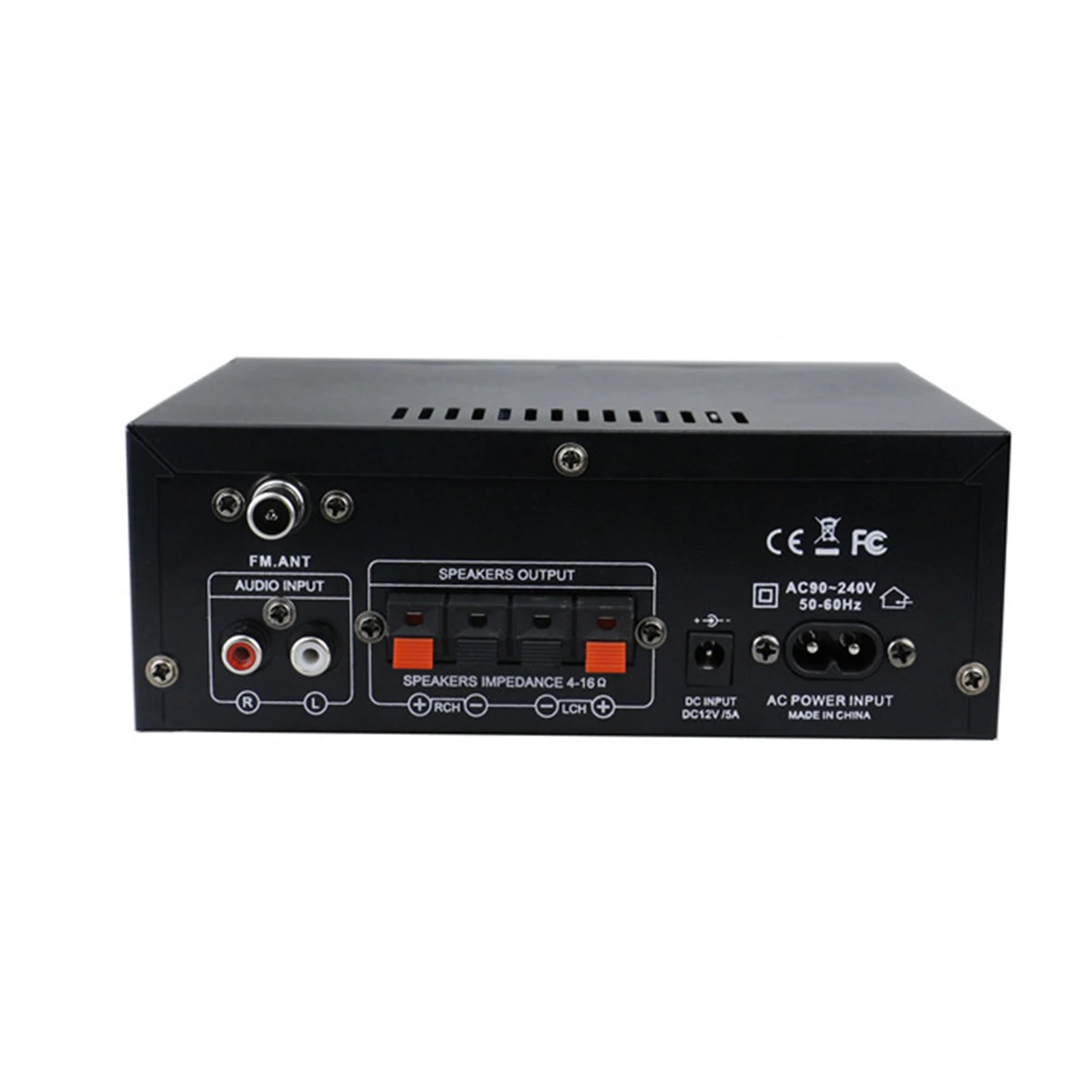 AMPLIFICADOR DE POTENCIA DE Audio AK45 con micrófono, Control de graves agudos, amplificador estéreo HiFi, altavoces pasivo para exteriores y el hogar, 1