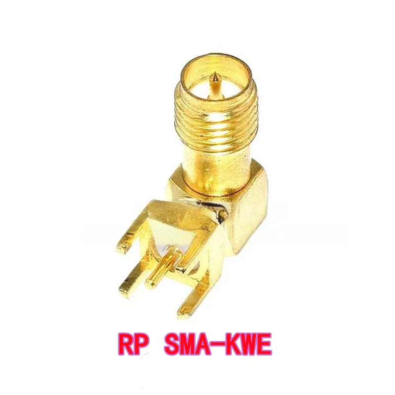 5PCS SMA-KWE Femmina Ad Angolo Retto Connettore Coassiale RF SMA PCB Adattatore di Montaggio per Antenna/Compatica RF/Design PCB