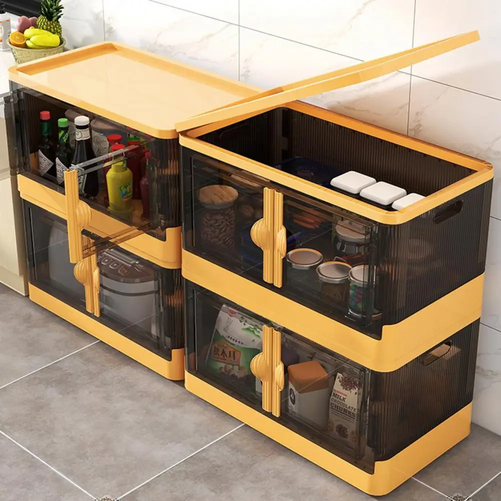 Boîte de rangement pliable avec couvercle à roulettes, poubelle empilable transparente pour la maison, le bureau, le dortoir, l'évaluation de la capacité