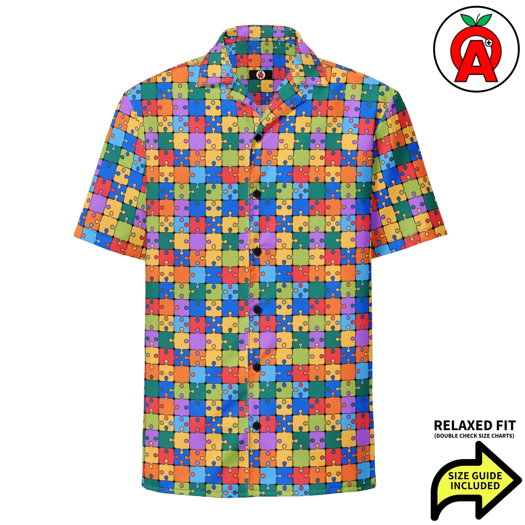 

Autism Awareness Hawaiian Shirts Colorful Autism Puzzle Button Up Shirt Autism Support Shirt Special Education Teacher Tops