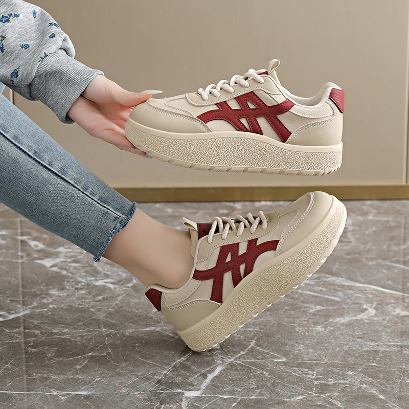 

Новые женские винтажные немецкие кроссовки для весны и осени 2026 года | Белые кеды на платформе, стильные универсальные повседневные спортивные кроссовки