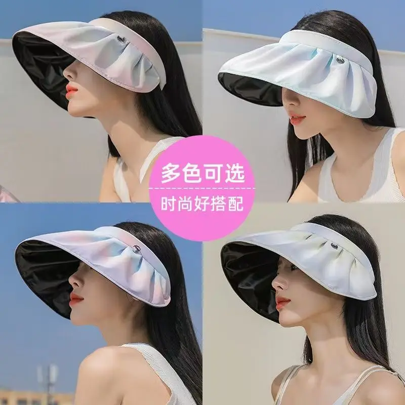 قوس قزح تغيير تدريجي اللون فارغة قبعة الشمس الصيف قبعة الحماية من الشمس قذيفة قبعة في الهواء الطلق المحمولة المتداول عقال قبعة الشمس 2