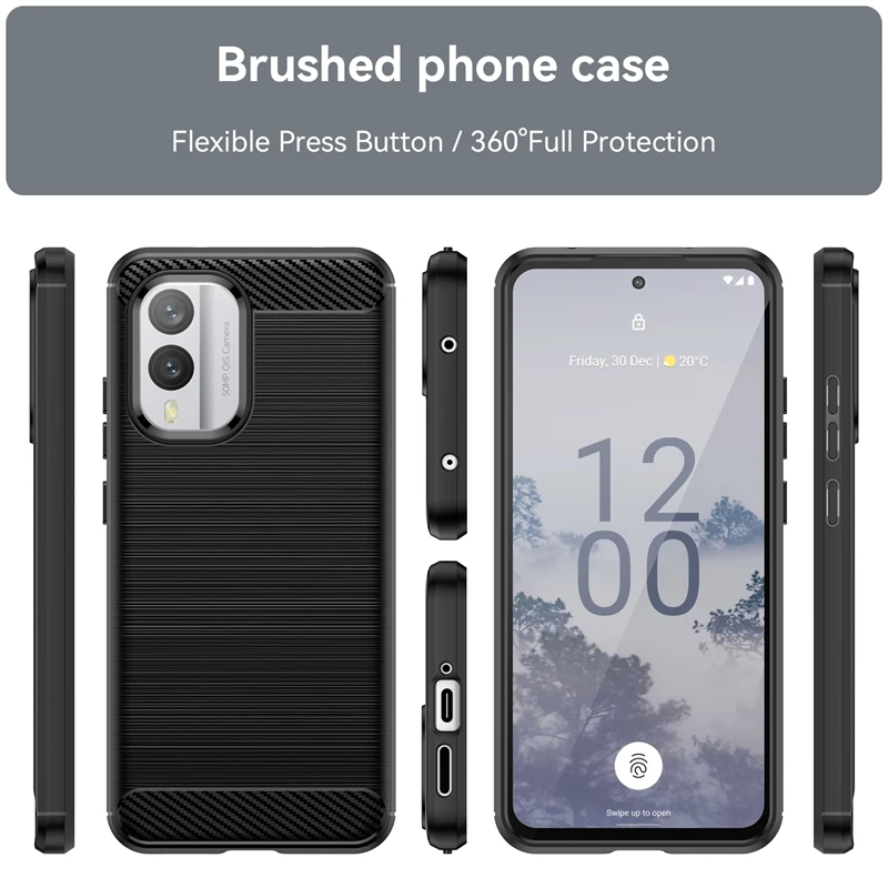 For Cover Nokia X30 5G Case For Nokia X30 5G Capas Shockproof Soft TPU Bumper Carbon Fiber Phone Case For Nokia X30 5G Fundas