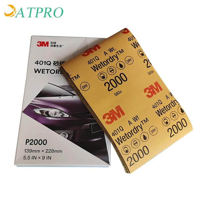 

Genuine 3M401Q Water Sandpaper Beauty Repair Sandpaper 1500 Mesh No. 2000 Auto Finish Polishing Sheet