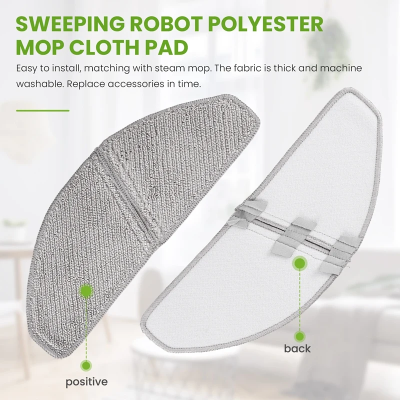 Cleanable Microfiber Mop Cloths Replacement Parts For Midea S8+ M7 Pro Robotic Vacuum Cleaner image 6