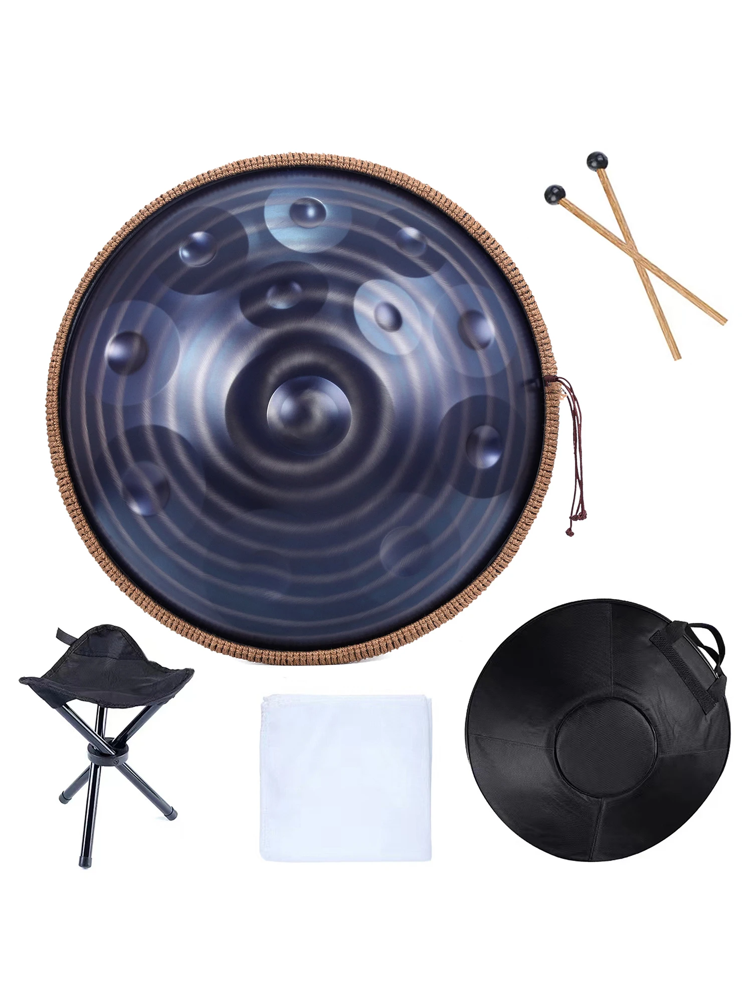 

Handpan 12 Notes D Minor 440HZ, Pantam 22 Inch Glucophone, Steel Drum, Hand pan for Beginner Musical Instruments