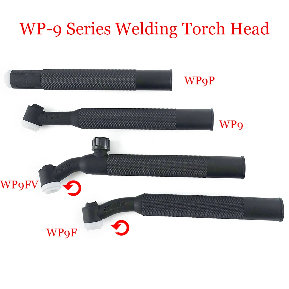 WP9 120A TIG Welding Torch Air Cooled Head Rotatable Tungsten Argon Valve Flexible Neck for GTAW Welder