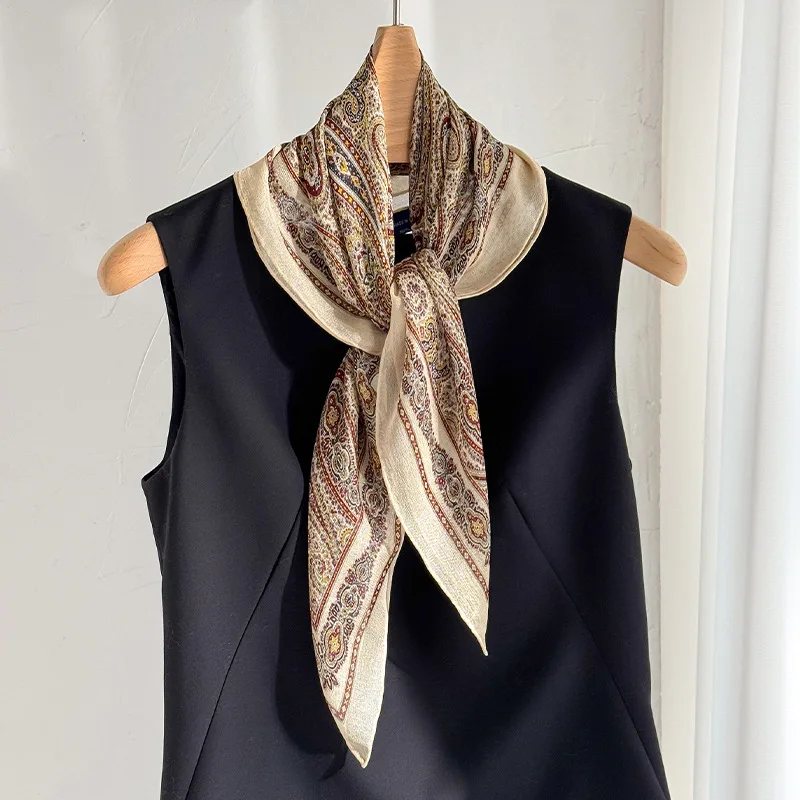 100% Natural Real Silk Scarf Women Bandana Square Scarves Wrap Kerchief Mulberry Fashion Summer Beach High Quality Hijab foulard