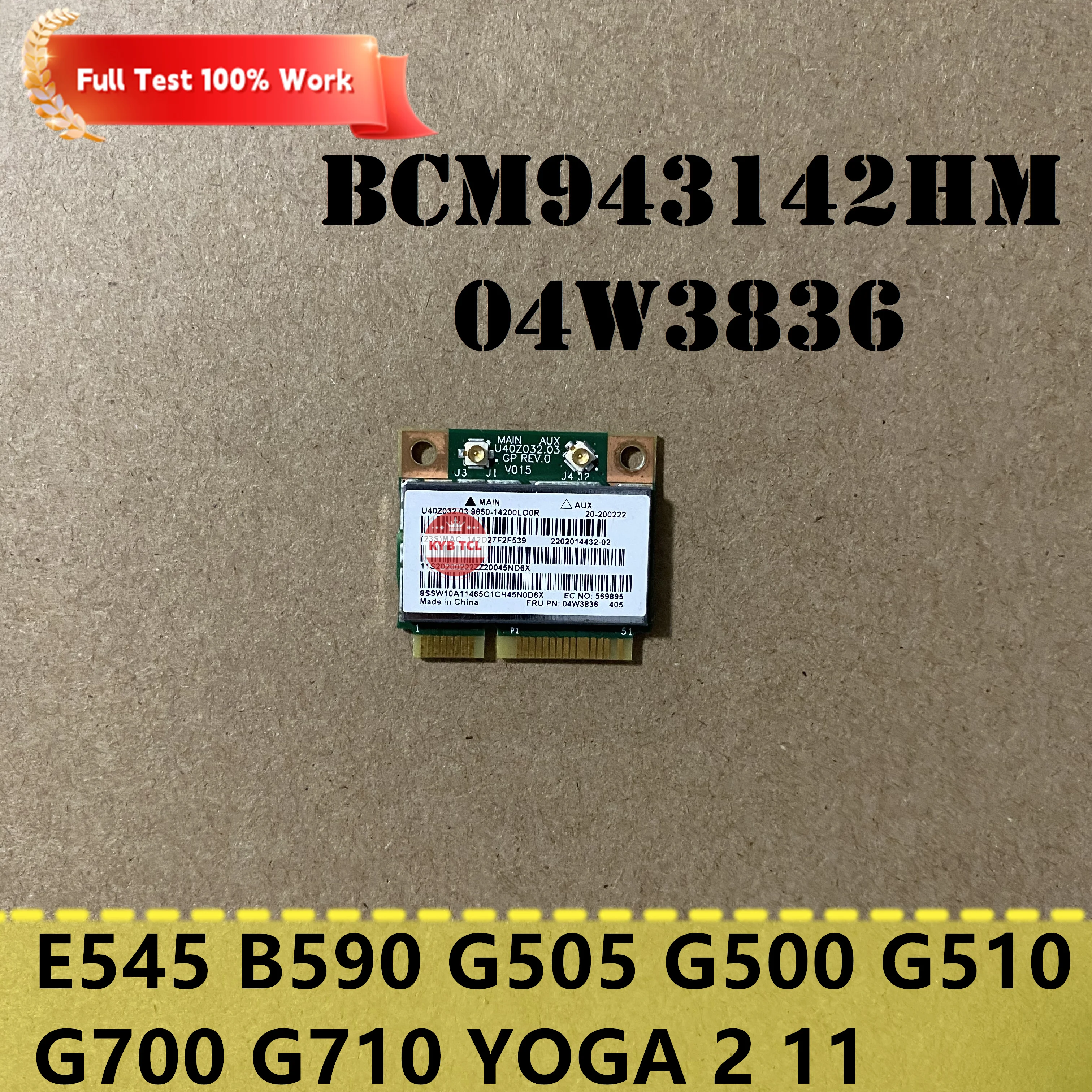 Laptop WiFi Wireless Mini Pcie Half Card BCM943142HM 04W3836 For Lenovo Thinkpad E545 B590 G505 G500 G510 G700 G710 YOGA 2 11