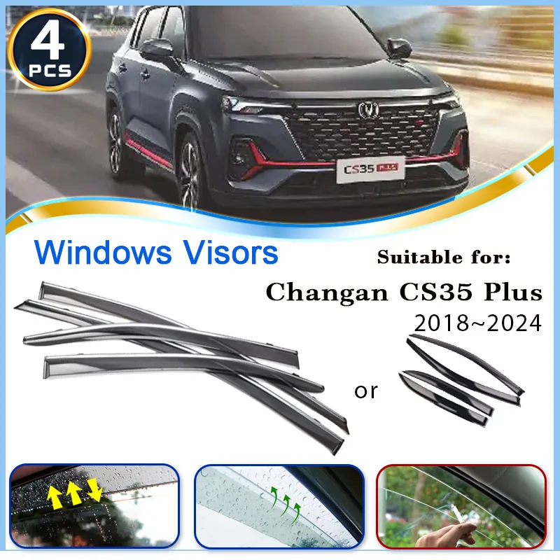 

Car Window Visor Rain Guard for For Changan CS35 Plus 2018 2019 2020~2024 Car Side Deflector Windshields Awning Trim Accessories