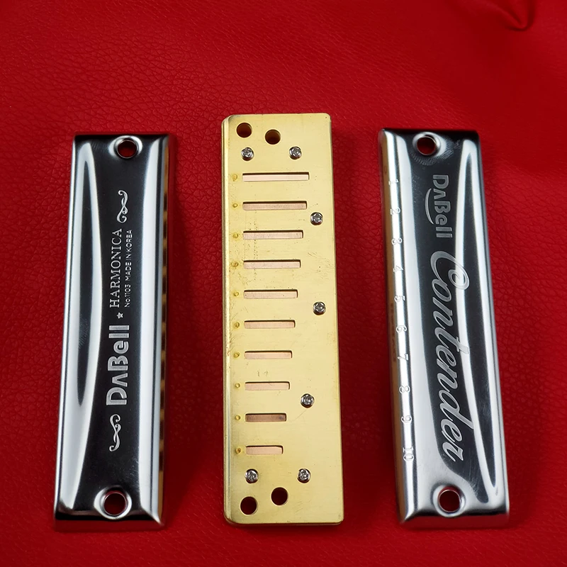 DABELL Diatonic Harmonica Contender 1103 Blues Harp 10 Hole Mouth Organ Stainless Steel Cover Plate Wood Comb Korea Instrumentos