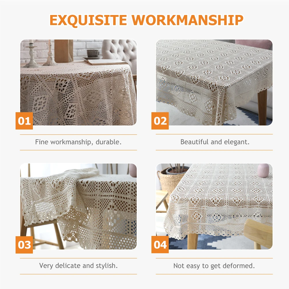 

Polyester Tablecloth Decorative Lace Cloth Party Table Cloth for Dining Sideboard Shoe Cabinet Party Cover Buffet Theme
