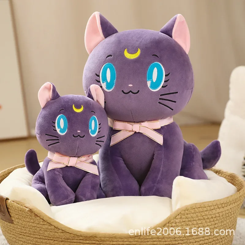 25cm Anime Figure Sailor Moon Doll Tsukino Usagi Luna Cat Toys Cartoon Q Version Cloth Doll Children Birthday Gift Kids Toy