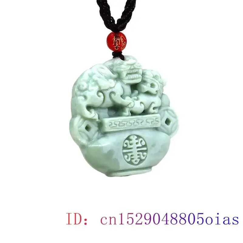 Jade Lion Pendant Men Jewelry Gift Green Gemstone Fashion Natural Necklaces Luxury Charms Designer Necklace Talismans Real